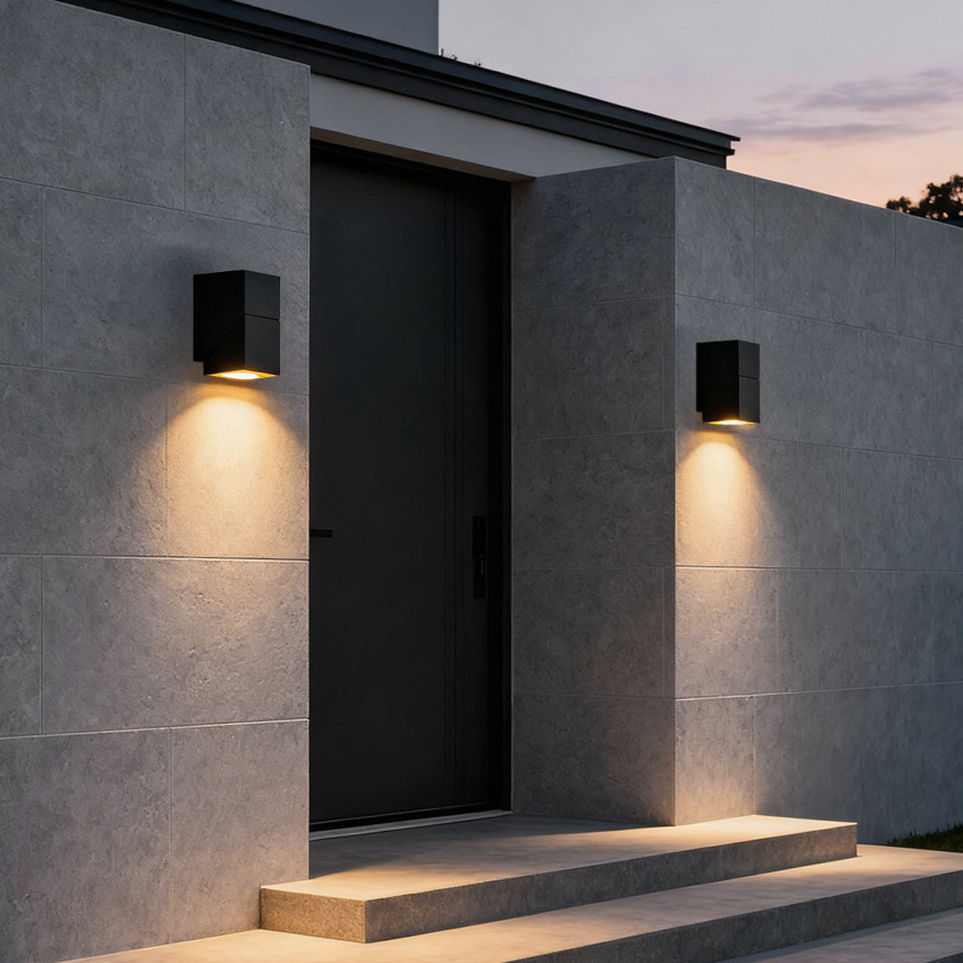 Applique murale extérieure LED orientable 180° aluminium IP65 — vue de face
