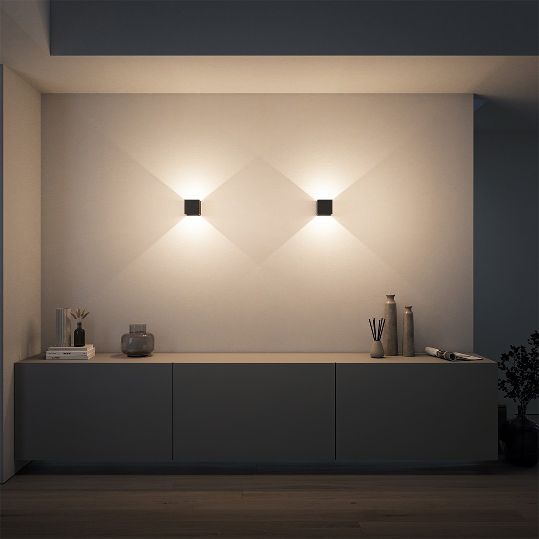 Applique murale LED IP54 à volets réglables 6 W – Xena — mise en situation dans la pièce